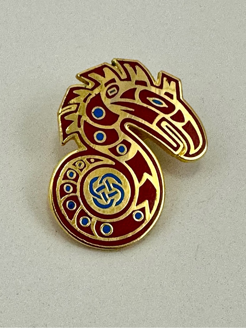 Gold-plated Enamel Brooch Shadowrun “S" logo